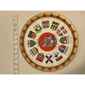 Canadian Souvenir Tray Metal Tin  Provinces Canada